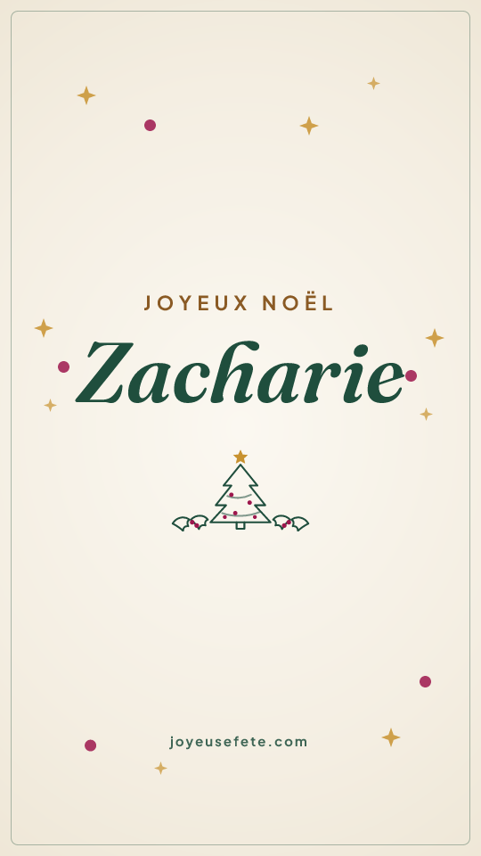 Image « Joyeux Noël Zacharie » au format story