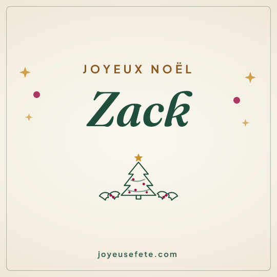 Image carrée « Joyeux Noël Zack » pour WhatsApp