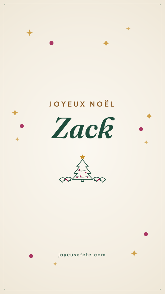 Image « Joyeux Noël Zack » au format story