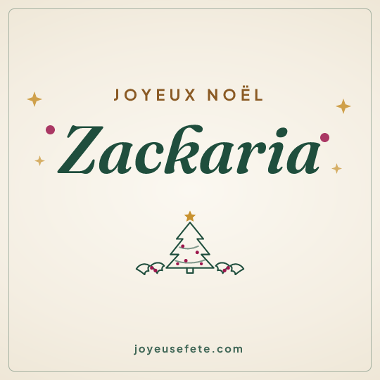 Image carrée « Joyeux Noël Zackaria » pour WhatsApp