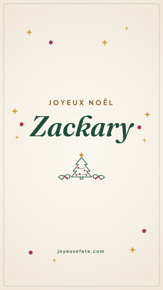 Image « Joyeux Noël Zackary » au format story