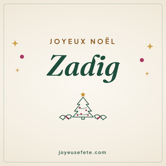 Image carrée « Joyeux Noël Zadig » pour WhatsApp