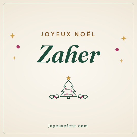 Image carrée « Joyeux Noël Zaher » pour WhatsApp