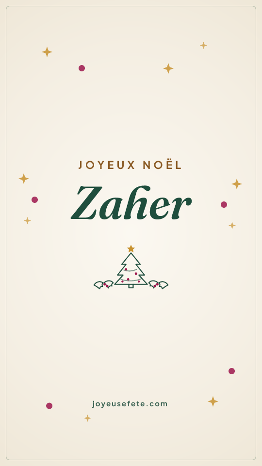Image « Joyeux Noël Zaher » au format story