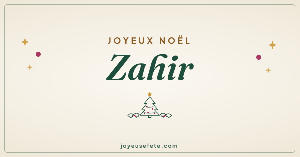 Image « Joyeux Noël Zahir » au format large