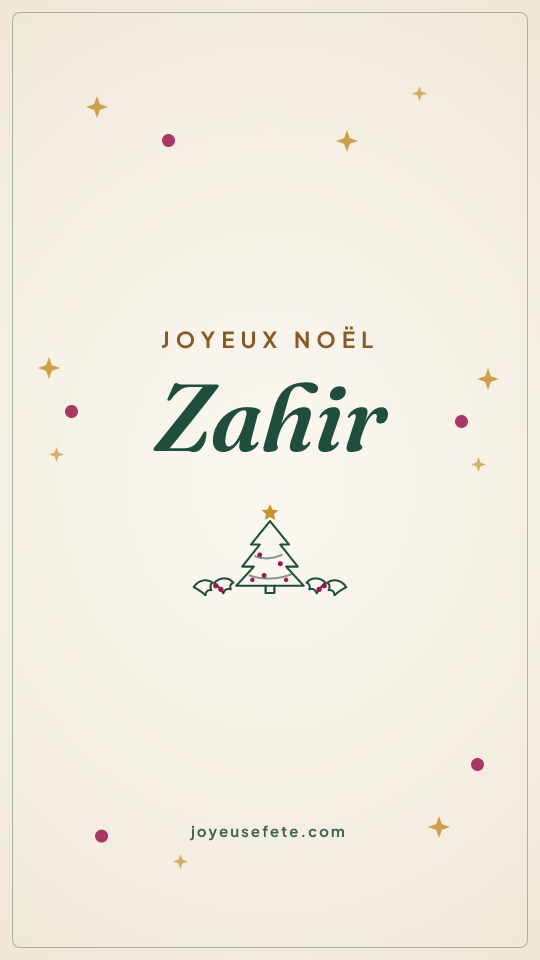 Image « Joyeux Noël Zahir » au format story