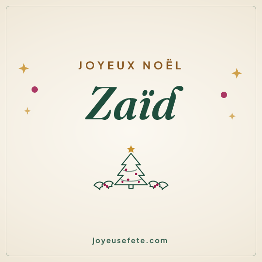 Image carrée « Joyeux Noël Zaïd » pour WhatsApp