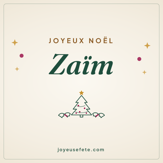 Image carrée « Joyeux Noël Zaïm » pour WhatsApp