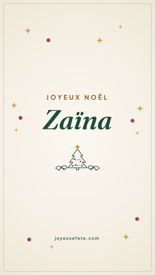 Image « Joyeux Noël Zaïna » au format story