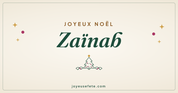 Image « Joyeux Noël Zaïnab » au format large