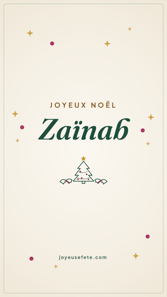 Image « Joyeux Noël Zaïnab » au format story