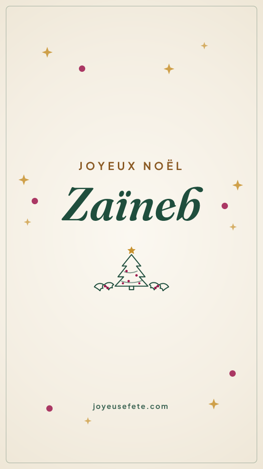 Image « Joyeux Noël Zaïneb » au format story