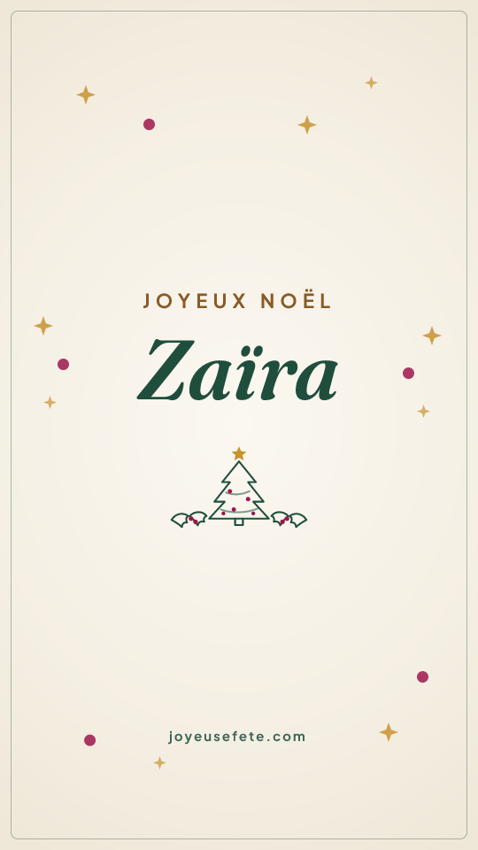 Image « Joyeux Noël Zaïra » au format story