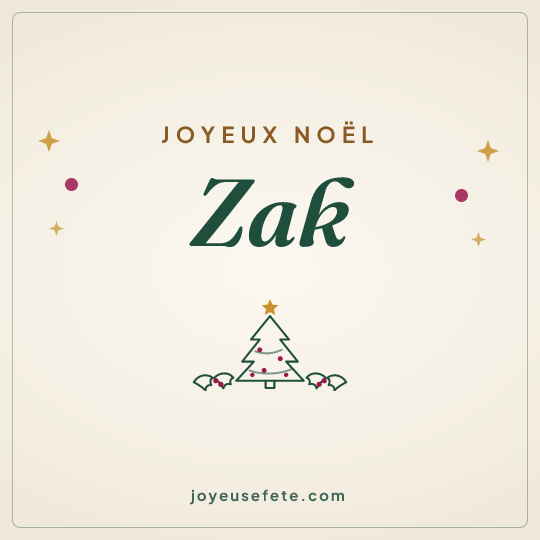 Image carrée « Joyeux Noël Zak » pour WhatsApp