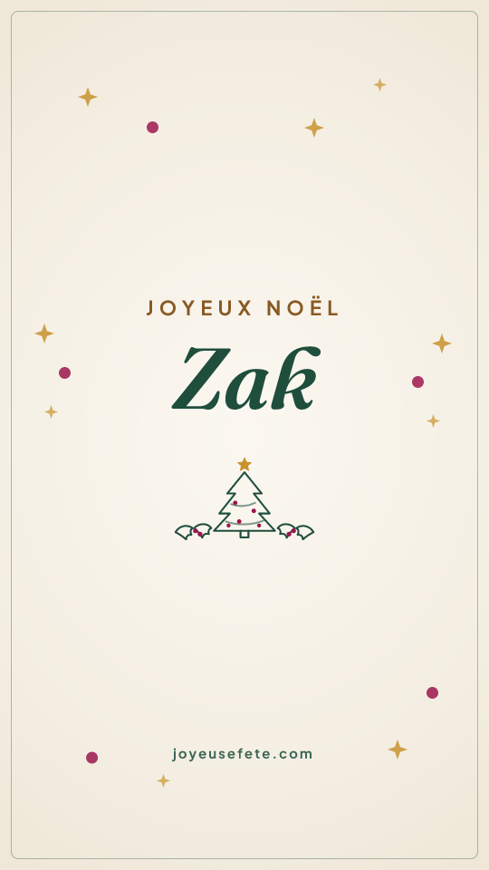 Image « Joyeux Noël Zak » au format story
