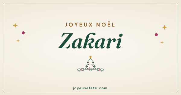Image « Joyeux Noël Zakari » au format large