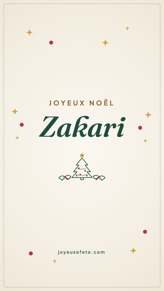 Image « Joyeux Noël Zakari » au format story