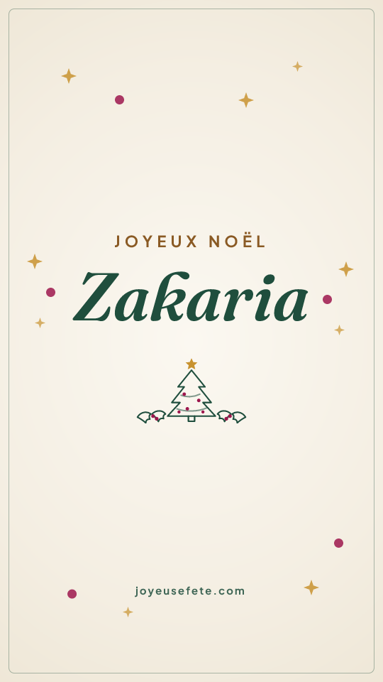 Image « Joyeux Noël Zakaria » au format story