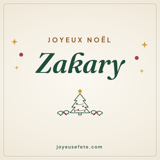 Image carrée « Joyeux Noël Zakary » pour WhatsApp