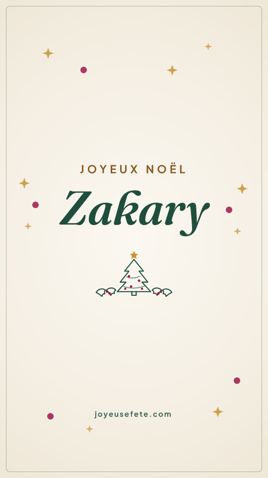 Image « Joyeux Noël Zakary » au format story