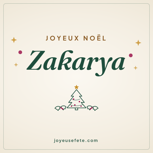 Image carrée « Joyeux Noël Zakarya » pour WhatsApp