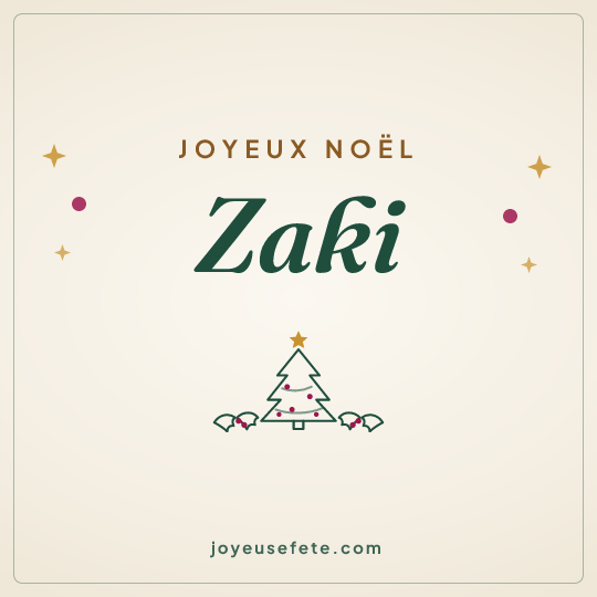 Image carrée « Joyeux Noël Zaki » pour WhatsApp