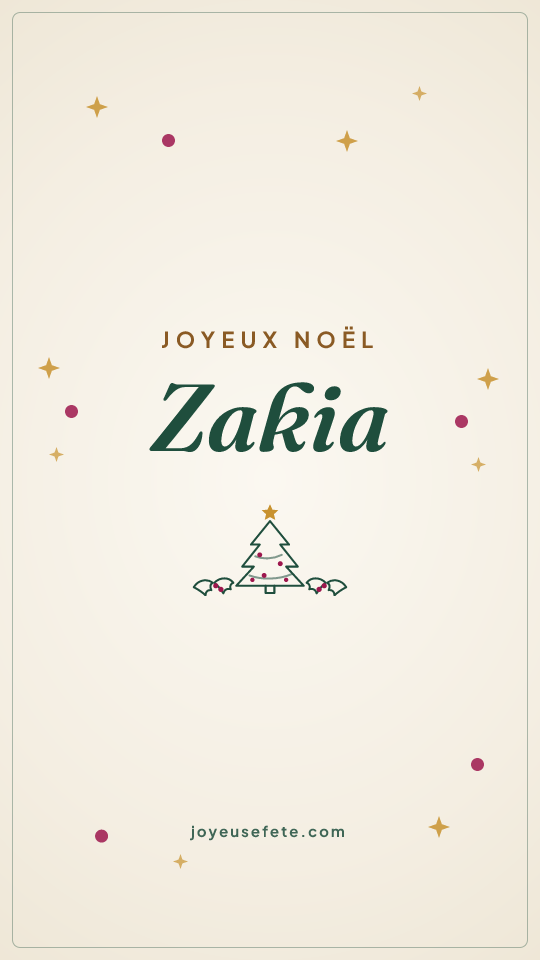 Image « Joyeux Noël Zakia » au format story