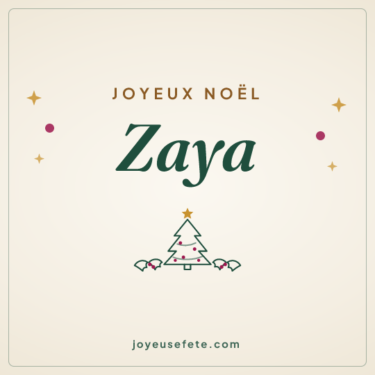 Image carrée « Joyeux Noël Zaya » pour WhatsApp