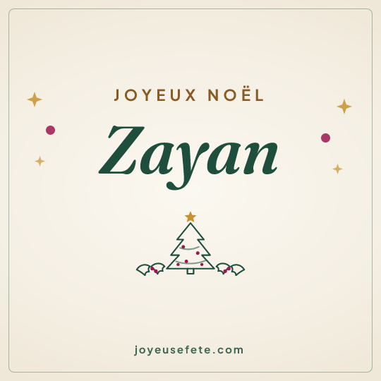 Image carrée « Joyeux Noël Zayan » pour WhatsApp