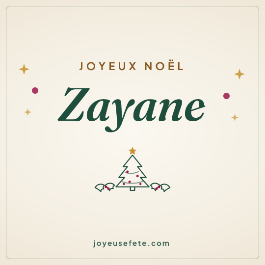 Image carrée « Joyeux Noël Zayane » pour WhatsApp