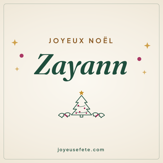 Image carrée « Joyeux Noël Zayann » pour WhatsApp