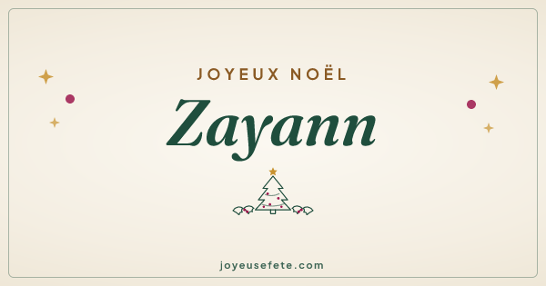 Image « Joyeux Noël Zayann » au format large