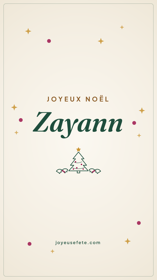 Image « Joyeux Noël Zayann » au format story