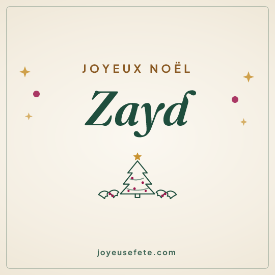 Image carrée « Joyeux Noël Zayd » pour WhatsApp