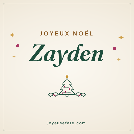 Image carrée « Joyeux Noël Zayden » pour WhatsApp