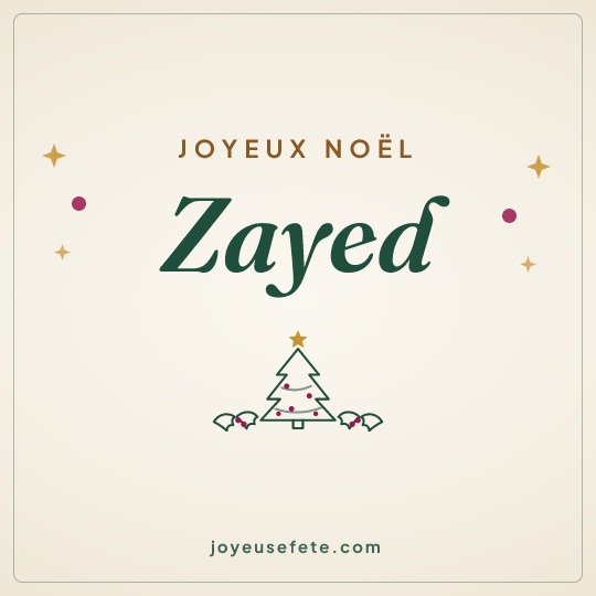 Image carrée « Joyeux Noël Zayed » pour WhatsApp
