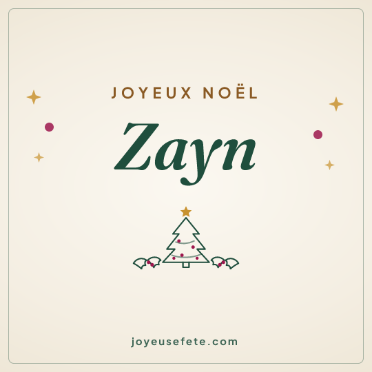 Image carrée « Joyeux Noël Zayn » pour WhatsApp