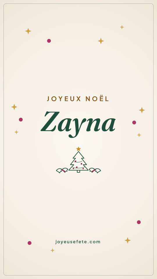 Image « Joyeux Noël Zayna » au format story