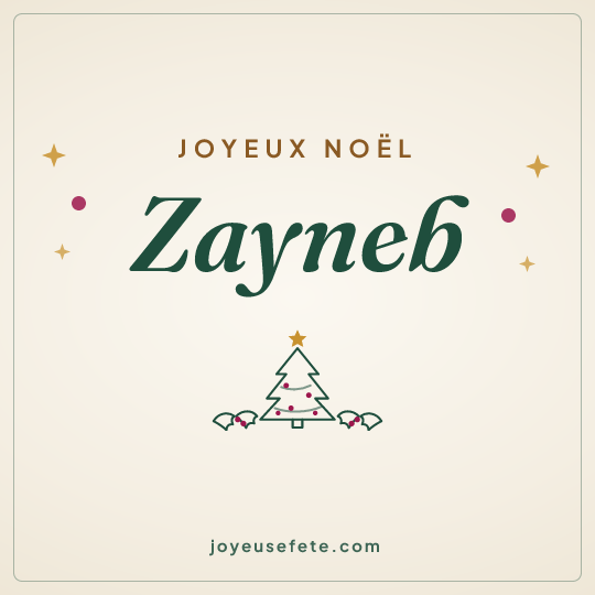 Image carrée « Joyeux Noël Zayneb » pour WhatsApp