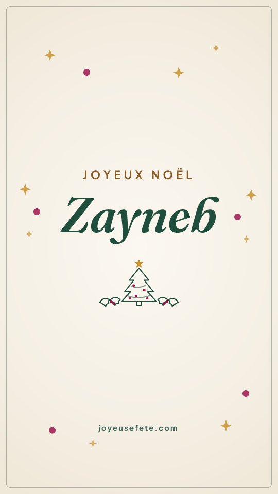 Image « Joyeux Noël Zayneb » au format story