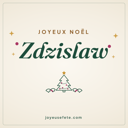 Image carrée « Joyeux Noël Zdzislaw » pour WhatsApp