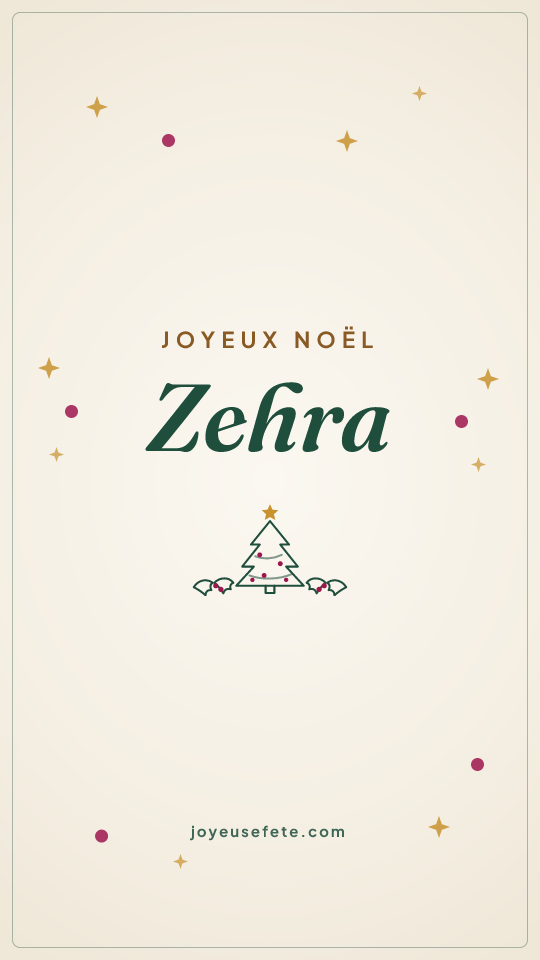 Image « Joyeux Noël Zehra » au format story