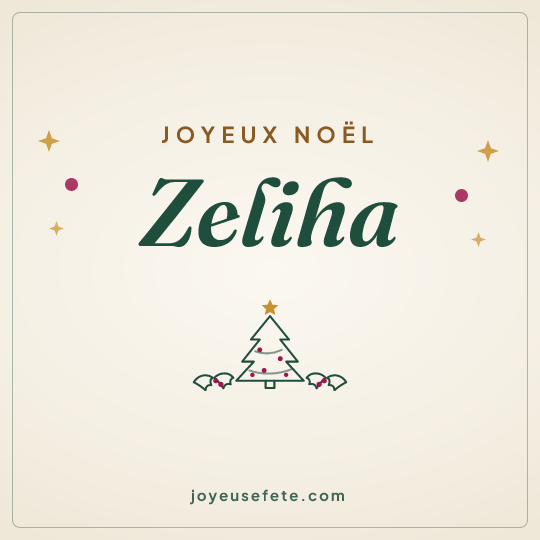 Image carrée « Joyeux Noël Zeliha » pour WhatsApp