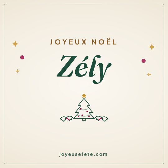 Image carrée « Joyeux Noël Zély » pour WhatsApp