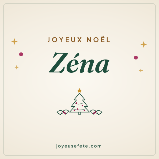 Image carrée « Joyeux Noël Zéna » pour WhatsApp