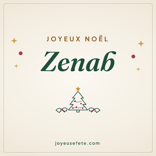 Image carrée « Joyeux Noël Zenab » pour WhatsApp