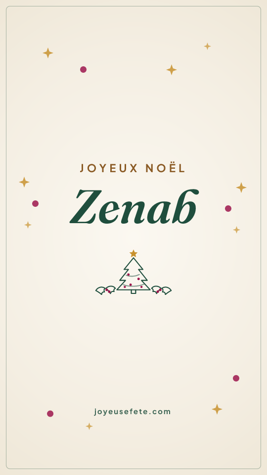 Image « Joyeux Noël Zenab » au format story