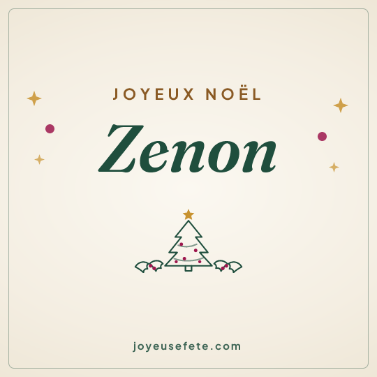 Image carrée « Joyeux Noël Zenon » pour WhatsApp