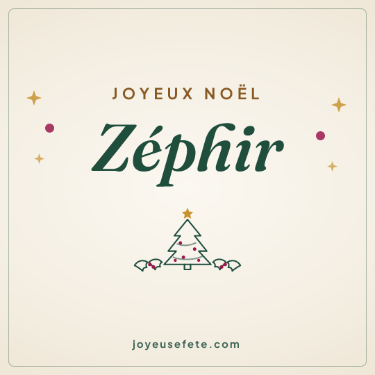 Image carrée « Joyeux Noël Zéphir » pour WhatsApp