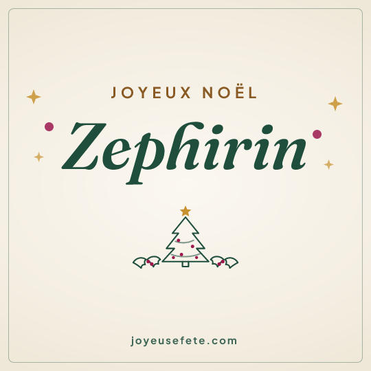 Image carrée « Joyeux Noël Zephirin » pour WhatsApp